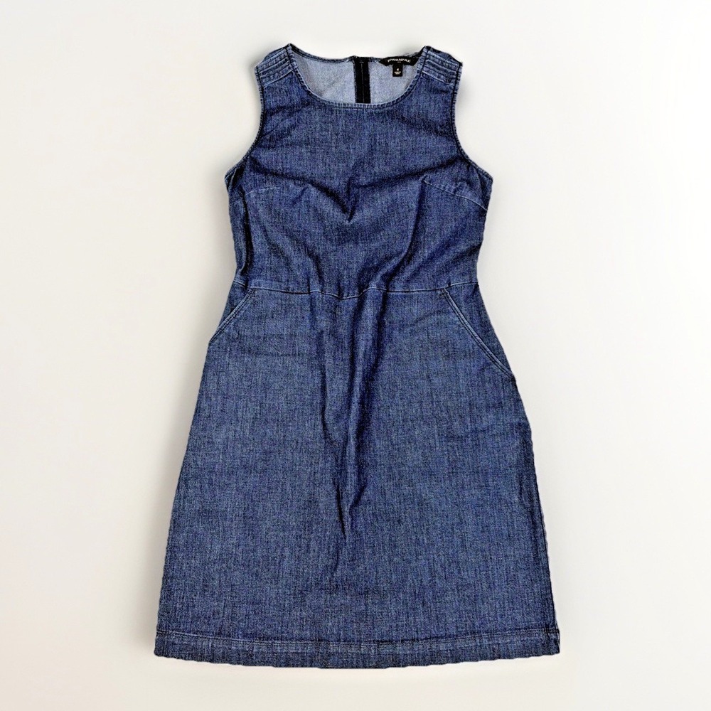 BANANA REPUBLIC Dress Women's Size 4 Blue Denim Sleeveless Pockets Knee